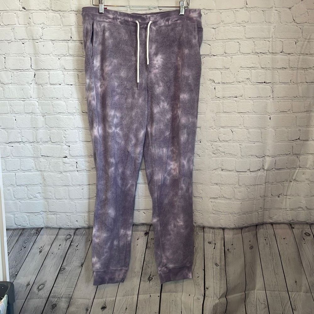 Member’s Mark Purple Tie Dye‎ Reverse Fleece Jogger size xl NEW